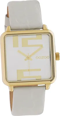 Produktbild von Oozoo Leder Damen Uhr Analog Quarzuhr Armband hellgrau Timepieces D2UOC10365