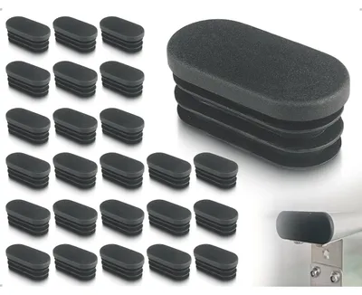 Productafbeelding van Stoelpootdoppen - Ovaal - 20 x 40 mm - Zwart - 24 stuks