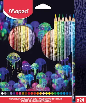 Image de Maped 831705 Maped crayons de couleur triangulaires DEEPSEA PARADISE, étui carton de 24 pièces