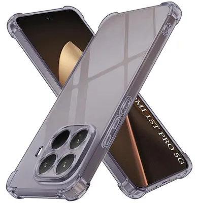 Obrázek produktu pro Techsuit – Shockproof Clear Silicone: nárazuvzdorné průhledné silikonové pouzdro pro Xiaomi 15T Pro – kouřově černé