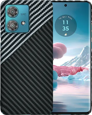 Produktbild von Techsuit Carbonite FiberShell Back Cover Hülle für Motorola Edge 40 Neo - Weiß/Schwarz