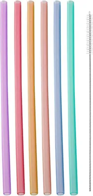 Produktbild von Flexible Strohhalme, transparent, umweltfreundlich, BPA-frei, für Getränke, durchsichtig und sauber