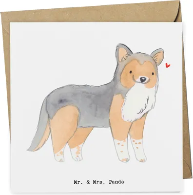 Produktbild von Mr. & Mrs. Panda Grußkarte Shetland Sheepdog Moment - Weiß - Geschenk, anlasskarte, Sheltie, faltkarte, doppelkarte, Klappkarte, Glückwunschkarte