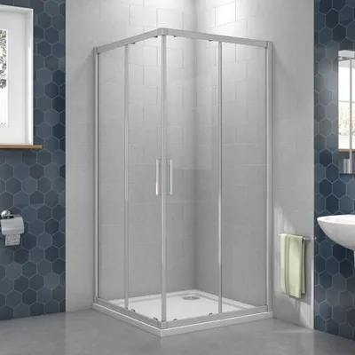 Produktbild von Dusch-Schiebetür 100x100x185cm Duschkabine Ohne Duschtasse