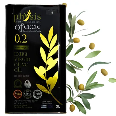 Zdjęcie produktu dla Grecka oliwa z oliwek extra virgin Physis of Crete 0,2% 3 l puszka