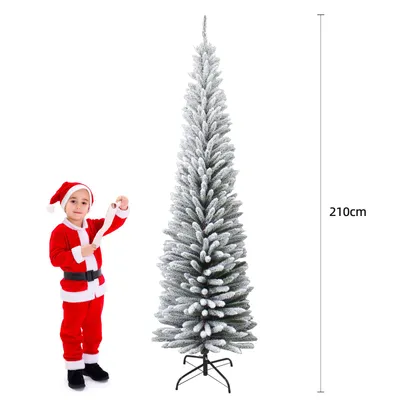 Produktbild von 210cm Künstlich Weihnachtsbaum,Premium PVC Tannenbaum mit Metallständer,künstlicher beflockter Christbaum mit 800 Zweigen,für Weihnachten Dekoration
