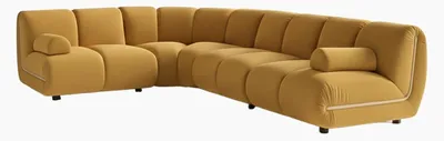 Produktbild von KAWOLA Modulsofa LAYLA Ecksofa 4 Module 2 Armlehnkissen Velvet gelb