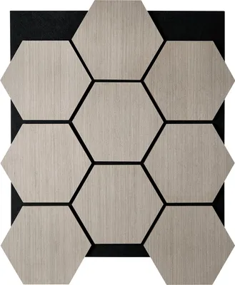 Obrázek produktu pro Akustické hexagonální nástěnné panely z dřeva v barvě šedého dubu