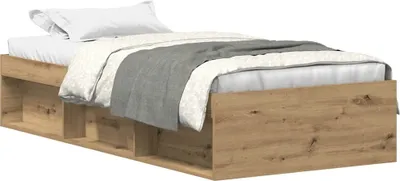 Image de vidaXL Cadre de lit sans matelas Chêne Artisan 90x200cm bois composite