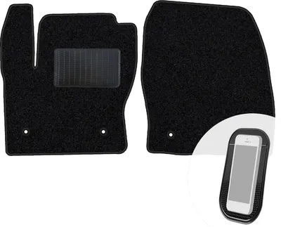 Produktbild von moto-MOLTICO Vorne Fußmatten Auto Velours Autoteppiche Schwarz Automatten Set 2-teilig passend für Ford Kuga II 2012-2019