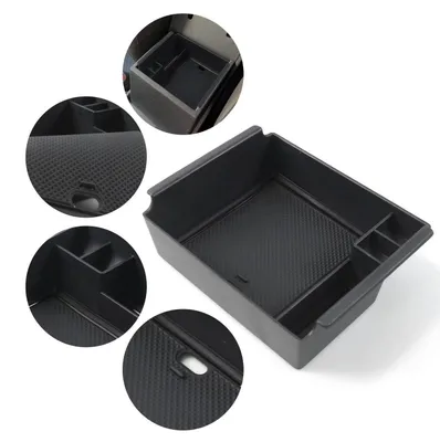Productafbeelding van Organizer voor de middenconsole van de Kia Sportage NQ5 (vanaf 2022) (met handgeschakelde versnellingsbak), met antislipmat, zwart