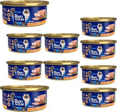 Zdjęcie produktu dla OptiVital Mokra Karma Puszysty Mus dla Kota 85g Indyk Mini Puszka x12