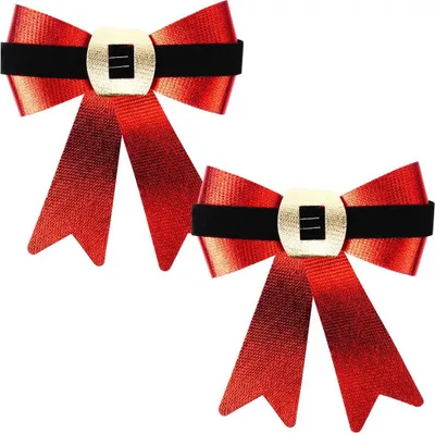 Produktbild von Weihnachtsschleifen - 2er Set - Leicht - Kunststoff - Rote Dekoschleifen 15x17 cm