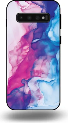 Produktbild von Smartphonica Telefon Fall geeignet für Samsung Galaxy S10 mit rosa blau Marmor Print - TPU Backcover Fall Rose blau Marmor Design