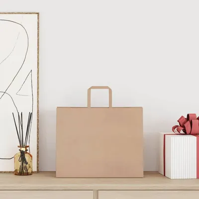 Immagine prodotto di vidaXL Sacchetti di carta 250 pezzi con manici Marrone 32x22x24 cm