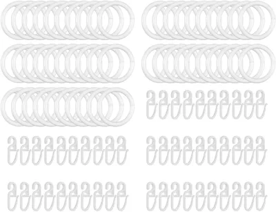 Produktbild von Gardinenringe 32 mm, 50 Stück, Kunststoff, weiß, für Gardinenstangen