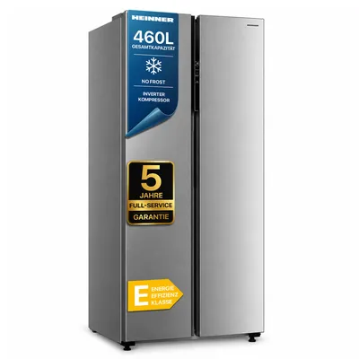 Produktbild von Heinner HSBS-M460NFINVXE++ Side-by-Side 460 L, No Frost, Inverter, Edelstahl