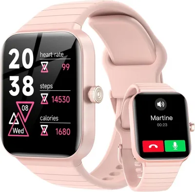 Produktbild von JUNG Fitpolo Smartwatch Damen & Herren Fitnessuhr, mit Bluetooth Smartwatch (4,69 cm/1,8 Zoll) mit Telefon Funktion, 100+ Trainingsmodi, mit Android