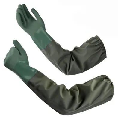 Obrázek produktu pro Dlouhé gumové rukavice, 1 pár, 70 cm, voděodolné, protiskluzové, chemicky odolné