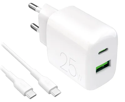 Image de PURO Kit charge 25W USB‑A/USB‑C + câble USB‑C