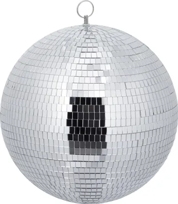 Produktbild von Relaxdays Discokugel, Ø 30 cm, Deko Spiegelkugel zum Aufhängen, große Partykugel mit Metallöse, Discoball Party, Silber