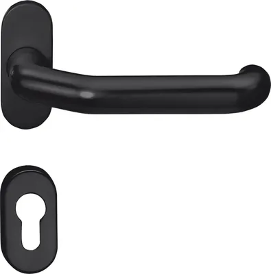 Immagine prodotto di Set di maniglie MARCO su rosone ovale PZ, acciaio inox nero