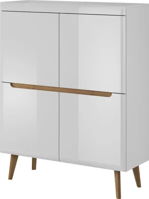 Obrázek produktu pro Komoda SUDBURRY NK107 - bílá - přední strana ve vysokém lesku - prostorná - šířka 107 cm, výška 134 cm, hloubka 40 cm