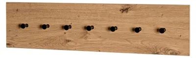 Produktbild von Garderobenleiste - Schwarz - Artisan Eiche Nachbildung - Metall - 7 Haken