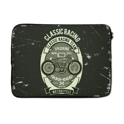 Produktbild von MuchoWow® Laptop Hülle 13 Zoll Motorrad - Vintage - Zeichnung Laptoptasche - Laptophülle - Sleeve - Rundumschutz