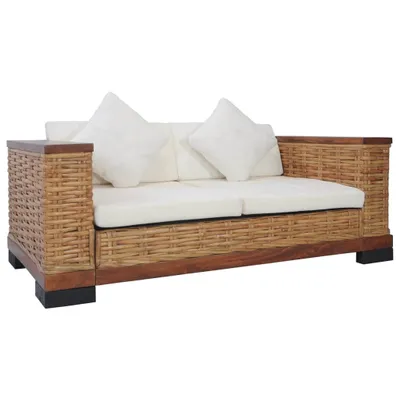 Zdjęcie produktu dla VidaXL 283079, Brązowy, Kremowy, 2 siedz., Bawełna, Poliester, 1550 mm, 780 mm, 660 mm