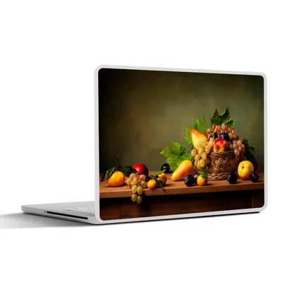 Produktbild von MuchoWow® Laptop Aufkleber Sticker Cover Rustikal - Korb - Obst - Stilleben 40x30 cm - Laptop Dekoration - Selbstklebend