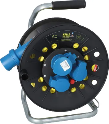 Produktbild von Kalle Campingkabeltrommel CEE 230V 16A 2,5mm² Extreme Signal Gelb IP44 25 Meter Kabeltrommel