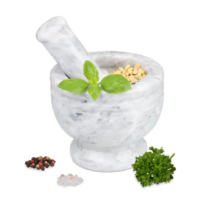 Produktbild von relaxdays Hmoždíř s tloučkem z mramoru