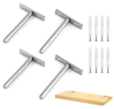 Image de Supports invisibles pour étagères, lot de 4, pour la décoration murale