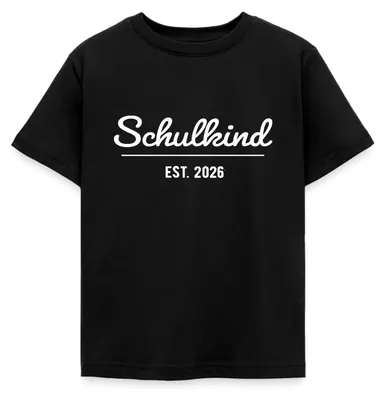 Produktbild von Spreadshirt Schulkind Est. 2026 Einschulung Geschenk Kinder T-Shirt, 122/128 (7-8 Jahre), Schwarz