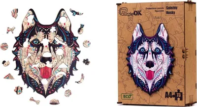 Produktbild von Holzpuzzle Husky Schneehund Puzzle Pua4-00714
