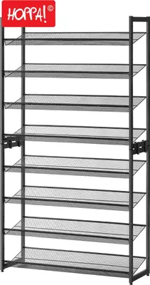 Produktbild von Hoppa! | Schuhe Rack | 8 Ebenen - Schwarz - Metall