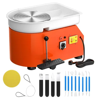 Töpferscheibe 25 cm, 350 W, elektrisch, mit Pedal und ABS-Schale