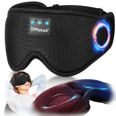 Produktbild von Schlafmaske mit Bluetooth ASMR kabellose Musik Schlafmaske Ultraweiche KopfhörerU Seitenschläfer Büro Reisen Geburtstag für Männer Frauen 3D Schwarz