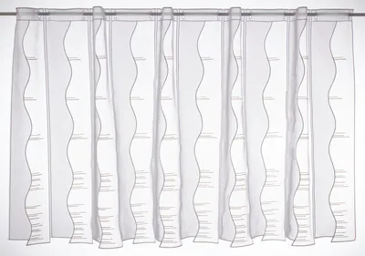 Produktbild von Gardinen Kranzusch Scheibengardine moderne Streifen 80x232,5 cm H/B weiß beige grau Bistrogardine Vorhang Küche 1er Pack