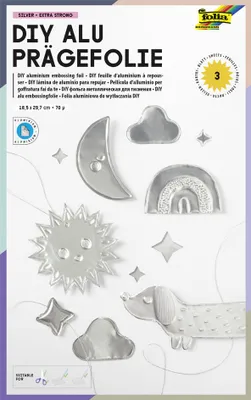 Produktbild von folia Prägefolienmappe 185 x 290 mm 3 Blatt silber
