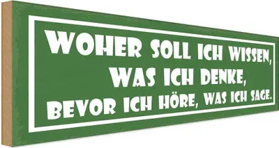 Produktbild von vianmo Holzschild 10x27 cm woher soll ich wissen was denke Spruch Zitat