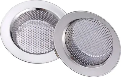 Produktbild von 2 Stück Abflusssieb, Edelstahl Abflußsieb, Edelstahlsieb Kanalfilter Waschbecken Filter Gemüse Becken Filter Slipping durch die Netto-Senke Bad Bodenablauf Ideal für Bad und Küche