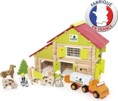 Produktbild von JEUJURA Holzbauernhof - Holzspielzeug - 180 Teile