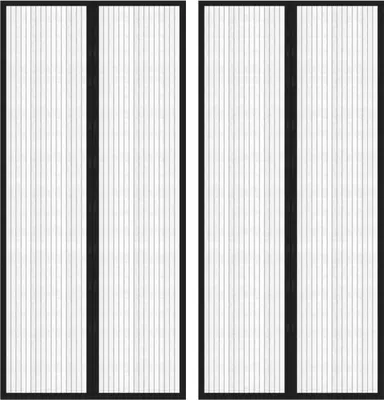 Obrázek produktu pro Závěsy do dveří proti hmyzu 2 ks s magnety černé 210 x 90 cm