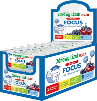 LIZAK O SMAKU WIŚNIA - JAGODA NA KONCENTRACJĘ BEZ CUKRU BEZGLUTENOWY 6 g - ZDROWY LIZAK (MNIAM MNIAM)