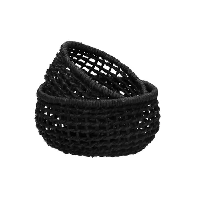 Productafbeelding van Pomax Osteria, set van 2 papieren broodmanden, zwart, Ø 15/18 x H 8 cm