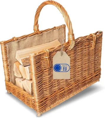 Produktbild von Creative Home Kaminkorb Holzkorb Kaminholzkorb 45 x 30 x 47 cm  Rechteckig Weidenkorb für Kaminholz/Holz Feuerholzkorb