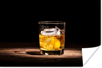 Produktbild von MuchoWow® Poster Whiskey - Alkohol - Glas 60x40 cm - Schlafzimmerdekoration