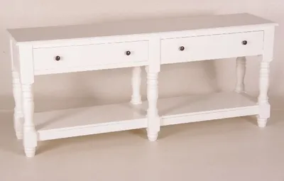 Produktbild von Casa Padrino Landhaus Stil Konsolen Tisch mit 4 Schubladen weiß 180 cm ModS4- Shabby Chic Möbel Wand Konsole